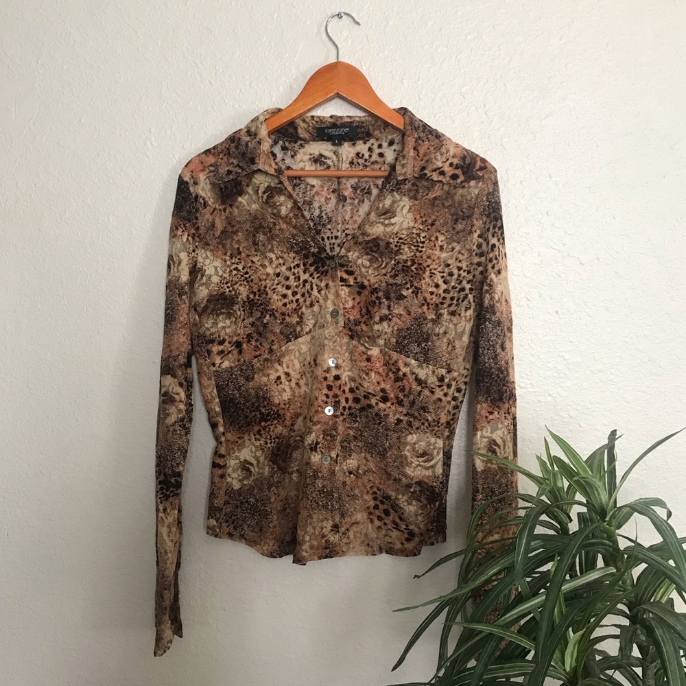 Karen Kane Women Blouse lace stretch size Large